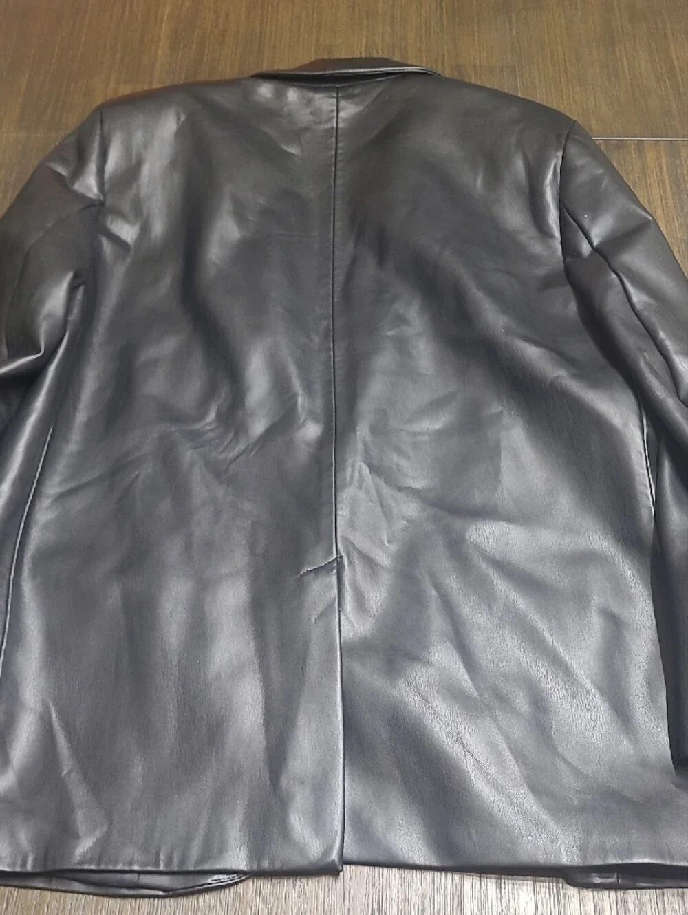 Zara Black Leather Sport Coat Blazer - Men's